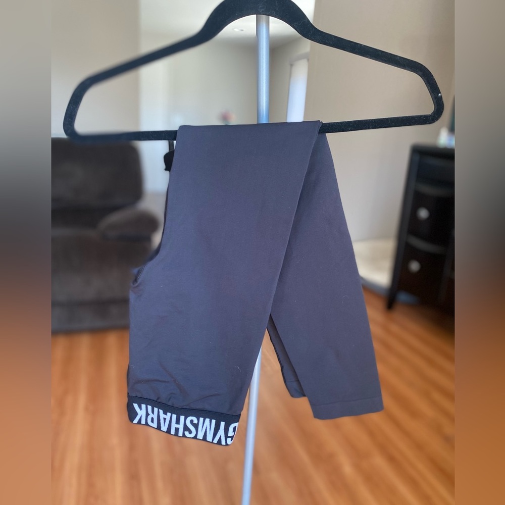 Black GYMSHARK Logo Band Leggings